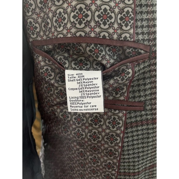 Paisley & Gray 2 Piece Suit Mens 40R Skinny Fit Pants Flat Front 32X32 - Picture 14 of 16